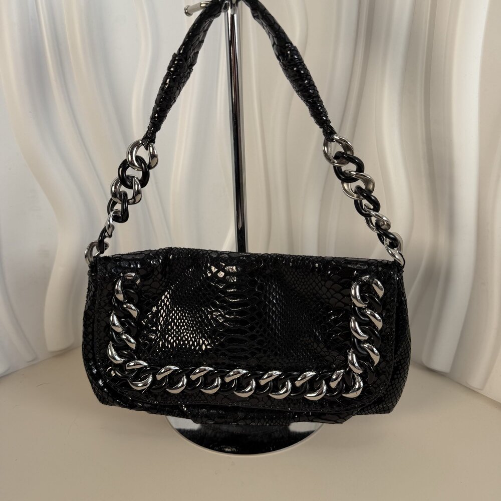 Michael Kors Rare Vintage Metallic Python ID Chain Bag